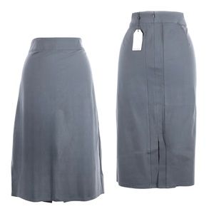 Universal Standard Erin Ponte Knit Midi Pencil Skirt Gray Size XL (26-28)